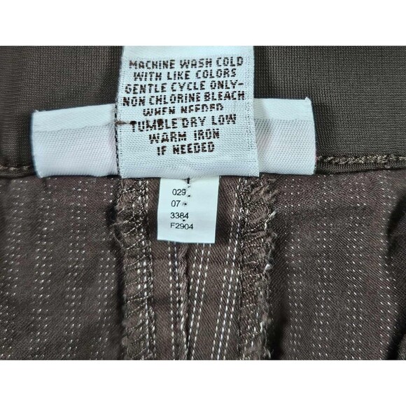 MATERNITY Liz Lange Pants Brown Striped Dress Office Waistband Flare Size 16 - Picture 8 of 8
